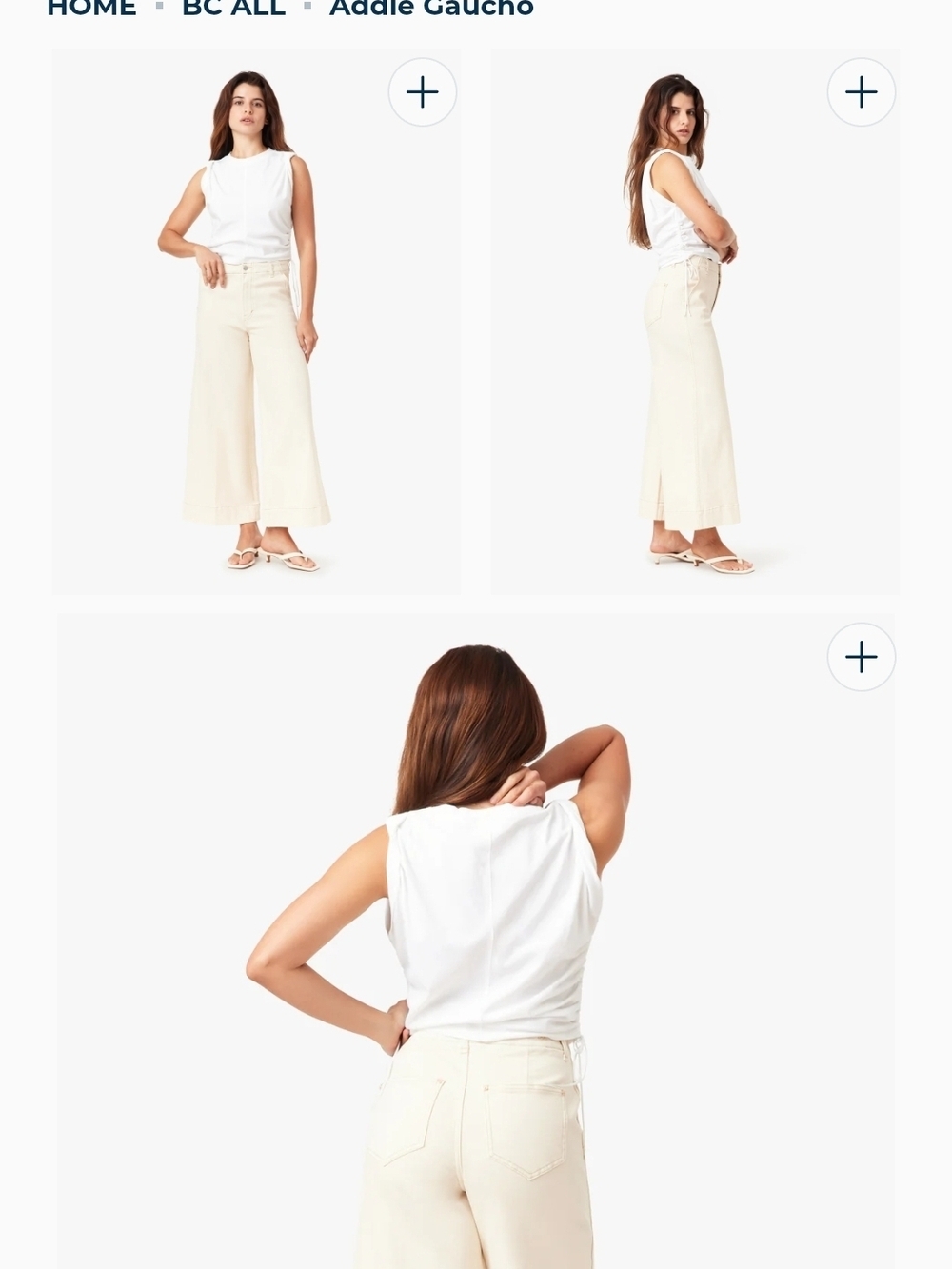 Habitual 
Addie Gaucho Cream Wide Leg Pants